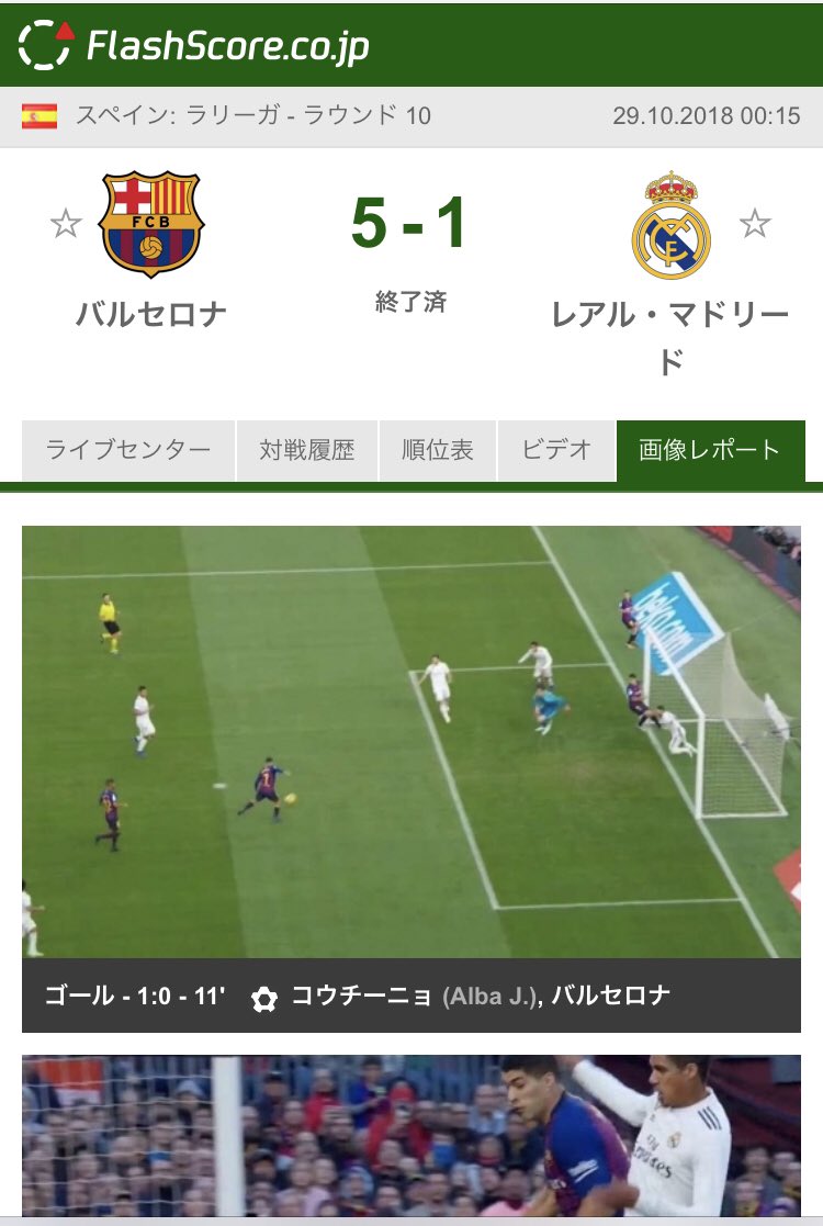 Flashscore Co Jp サッカー スペイン ラリーガ バルセロナ Vs レアル マドリード 試合結果 5 1 画像レポート T Co Mrghqltzrm