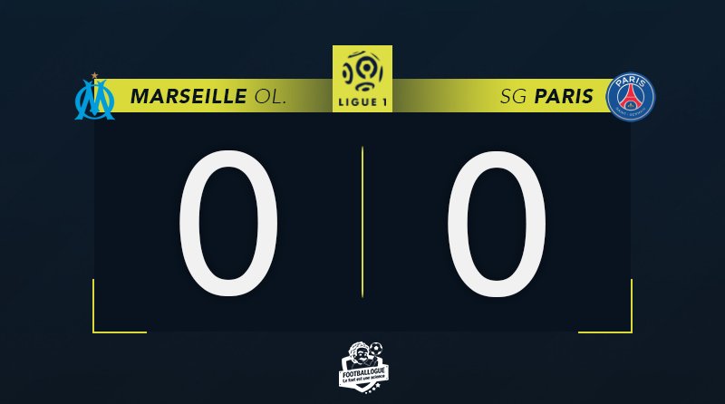 Footballogue's tweet photo. [#L1🇫🇷] MARSEILLE 0-0 PARIS

1' C'EST PARTI POUR CE CLASSIQUE !

#OMPSG https://t.co/mvVXyAYnuW