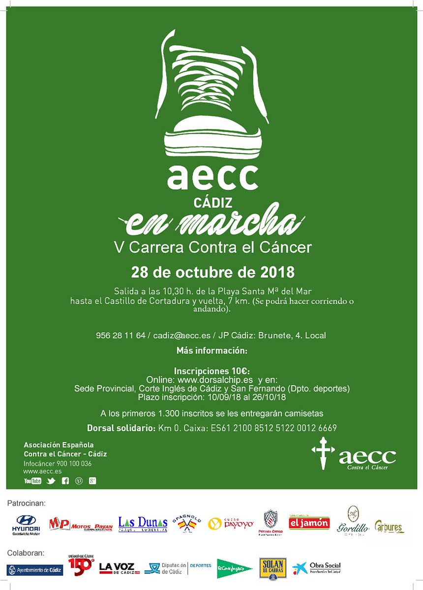 RutaCNaval's tweet photo. #corredorespopularesarmada en la V Carrera Contra el Cáncer #Cádiz 👏👏👏👍 @aecc @AmuraSportwear https://t.co/jyJ6X4GmMt