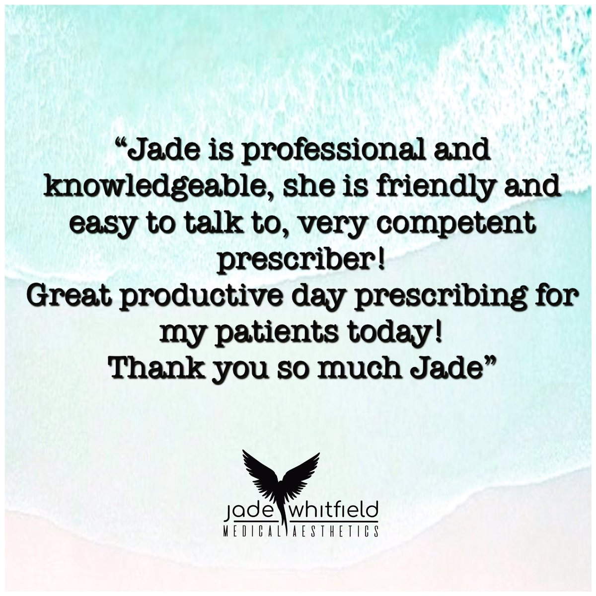 Great prescribing day today &amp; fabulous feedback 👌 Feedback like this makes me extremely happy &amp; it also helps me to evaluate the service and treatments so I can continue to to provide excellent professional care and experience. #reachhigher#botox #allergan #bocouture#azzalure