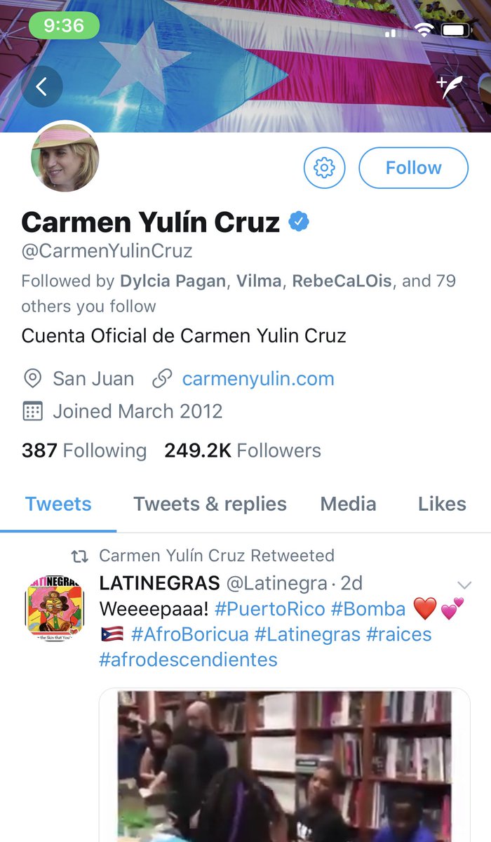 Today I got a retweet from <a href="/CarmenYulinCruz/">Carmen Yulín Cruz</a> and real talk... it made my ENTIRE day!! 🙌🏾🙌🏾🙌🏾💕🇵🇷🇵🇷🇵🇷🇵🇷🇵🇷🇵🇷🇵🇷🇵🇷🇵🇷🇵🇷🇵🇷😊 Keep fighting for #borinquen 🤗💕 #Latinegras