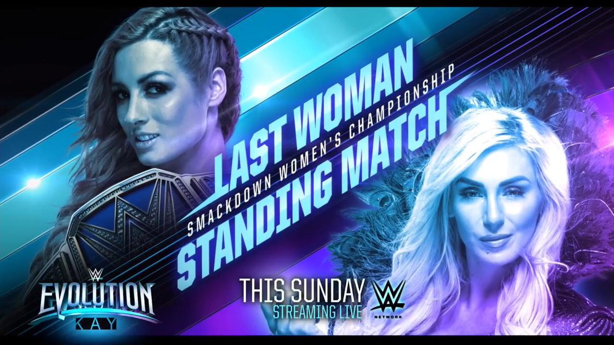 wweespanol_'s tweet photo. AHORA en #WWEEVOLUTION: Becky Lynch vs. Charlotte Flair por el #SDLive #WomensTitle en el primer #LastWomanStanding Match de la historia. https://t.co/8Y5MCeZ0Vv