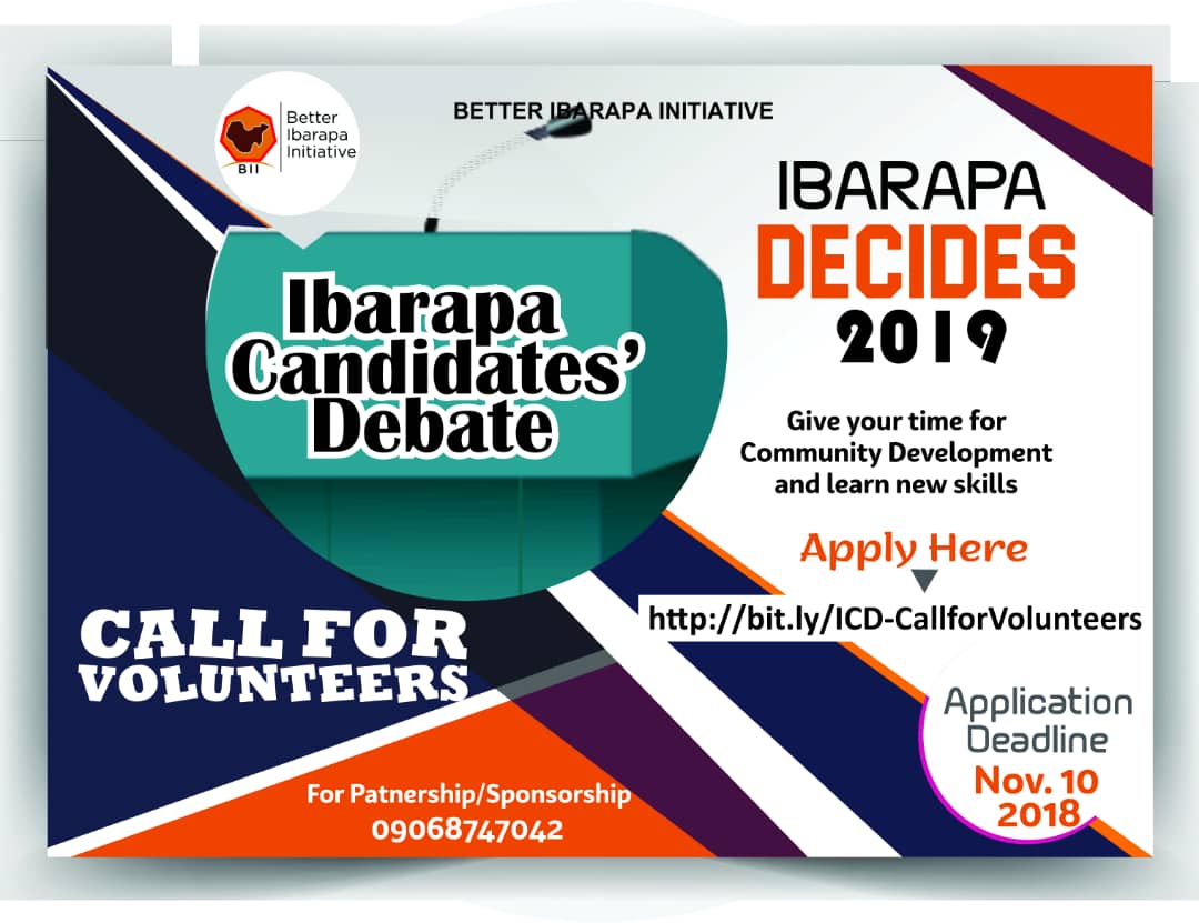 BetterIbarapa's tweet photo. IBARAPA CANDIDATES' DEBATE: CALL FOR VOLUNTEERS

Are you interested in seeing Ibarapa grow while acquiring new skills, gaining new knowledge and strengthening your network? Then, this is for you!

Click here to apply: https://t.co/wyi9YfaxOd https://t.co/7NlfmVokp0