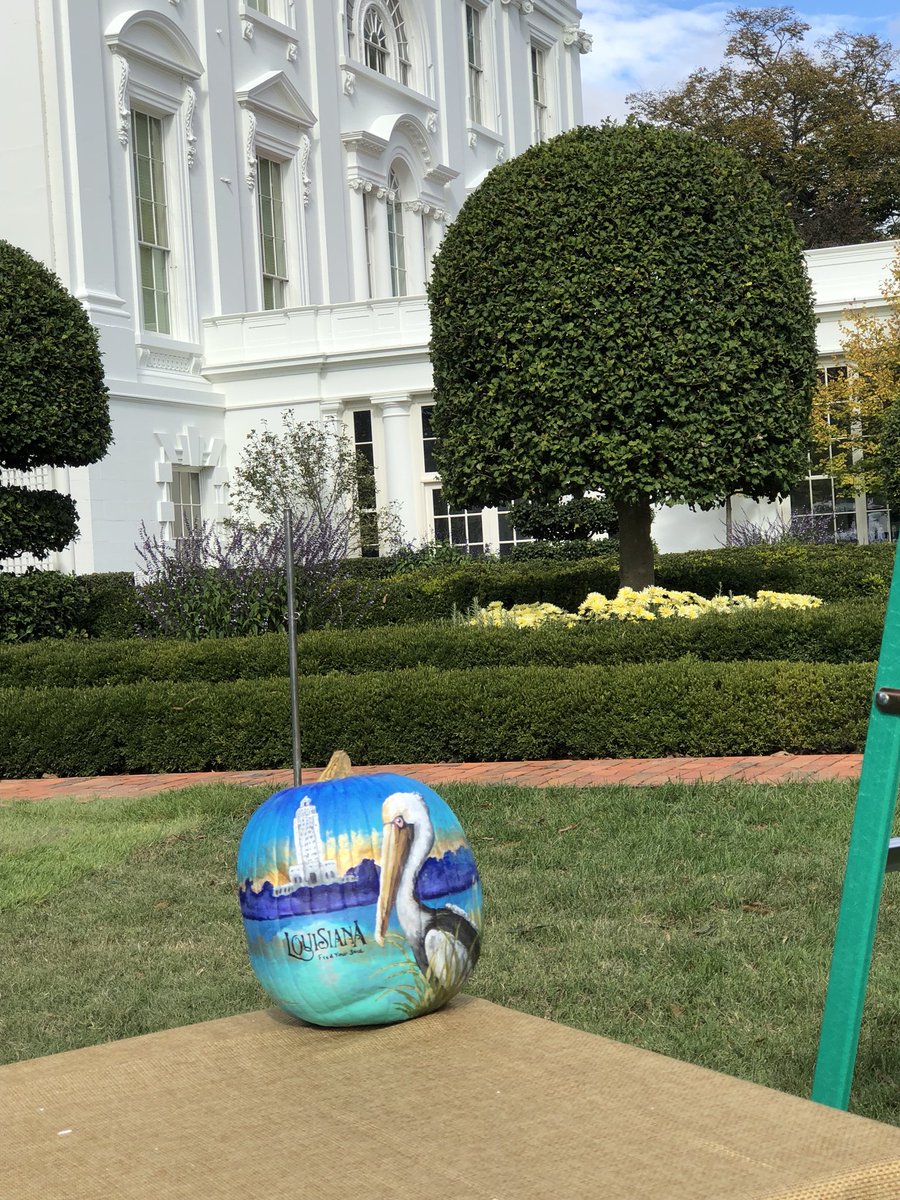 CurtNtto's tweet photo. Louisiana’s pumpkin for the White House Halloween Party for kids. #StatePumpkins https://t.co/9wfguoDgwH