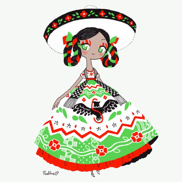 大高ポリン A Twitter メキシコのプエブラの伝統衣装 チナ ポブラーナは 刺繍の施された上着と スパンコール満載のきらびやかなスカートがとっても可愛い リボンを編み込んだ髪型にもバリエーションがあって 様々なスタイルを見るのが楽しいです 世界の