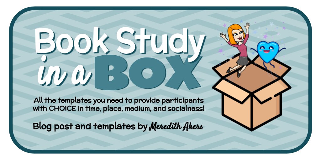 meredithakers's tweet image. 📚Facilitating a book study in which participants have choice in 
⏱️time, 
🏫place, 
🎨medium, and 
💬socialness can be a challenge! 
Here are some editable templates that can make the task easier! meredithakers.com/2018/10/28/boo… 
#r10edu #newpillarsofmodernteaching #gttribe