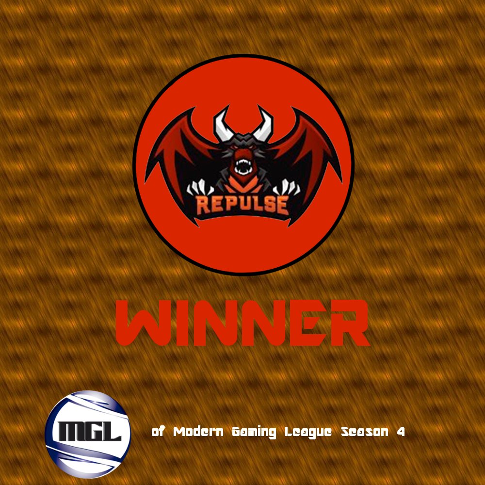 Here it is...! 🎉

THE WINNER OF MODERN GAMING LEAGUE SEASON 4 - <a href="/Team_repulse_/">Team Repulse</a>!