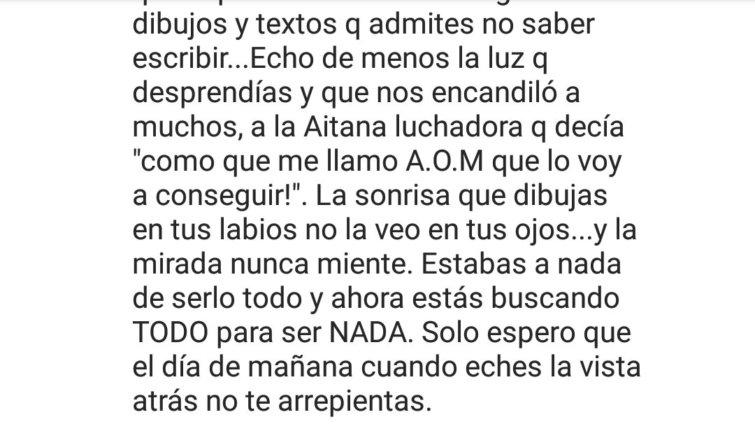 lionsmiriam's tweet photo. Este comentario para Aitana creo que lleva tantísima razón... Ojalá se de cuenta a tiempo https://t.co/u8aS2nCTUR
