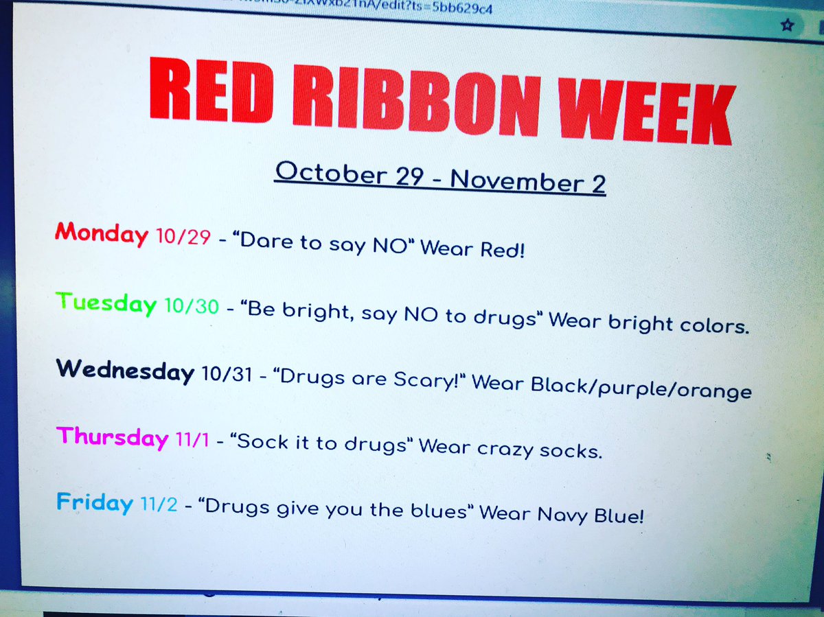 Red Ribbon week starts Monday!! #believeinths #SayNoToDrugs