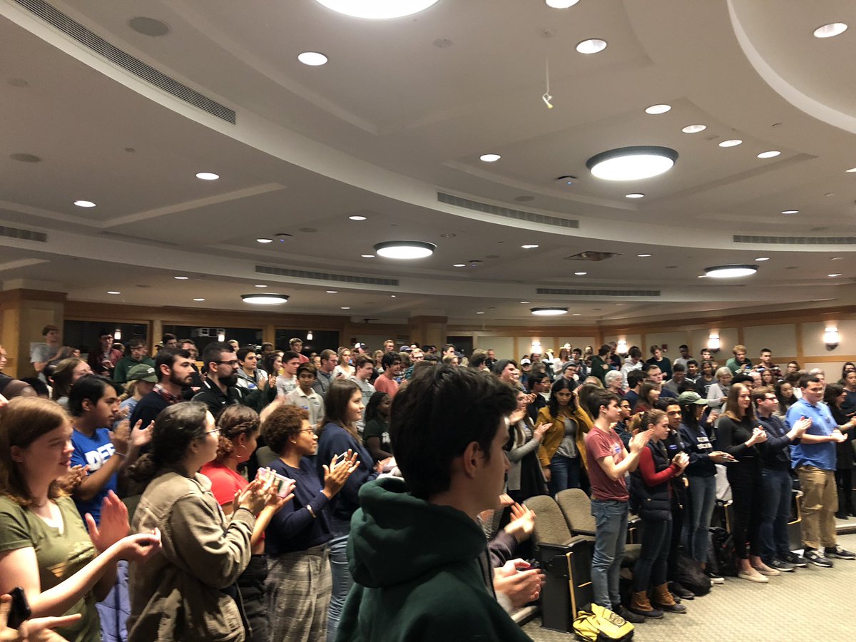 NHDems's tweet photo. Thanks to the hundreds of Dartmouth students who came out tonight to hear from @AnnMcLaneKuster and @CoryBooker!

As Sen. Booker said, “I know the power in this room. I know the power each of us have to make change.” #NHPolitics https://t.co/h8otnS8Zbc