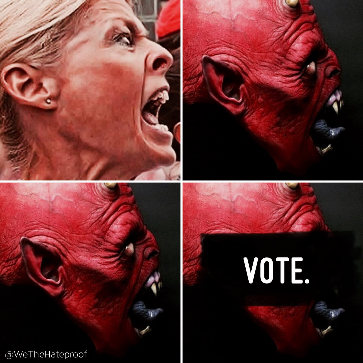 hateproof (@wethehateproof) on Twitter photo Happy Halloween 🎃 demon mask by Francisco Charlie Hernandez. Hateful woman by <a href="/realDonaldTrump/">Donald J. Trump</a>
#halloween #vote #hateproof #wethehateproof Happy Halloween 🎃 demon mask by Francisco Charlie Hernandez. Hateful woman by <a href="/realDonaldTrump/">Donald J. Trump</a>
#halloween #vote #hateproof #wethehateproof