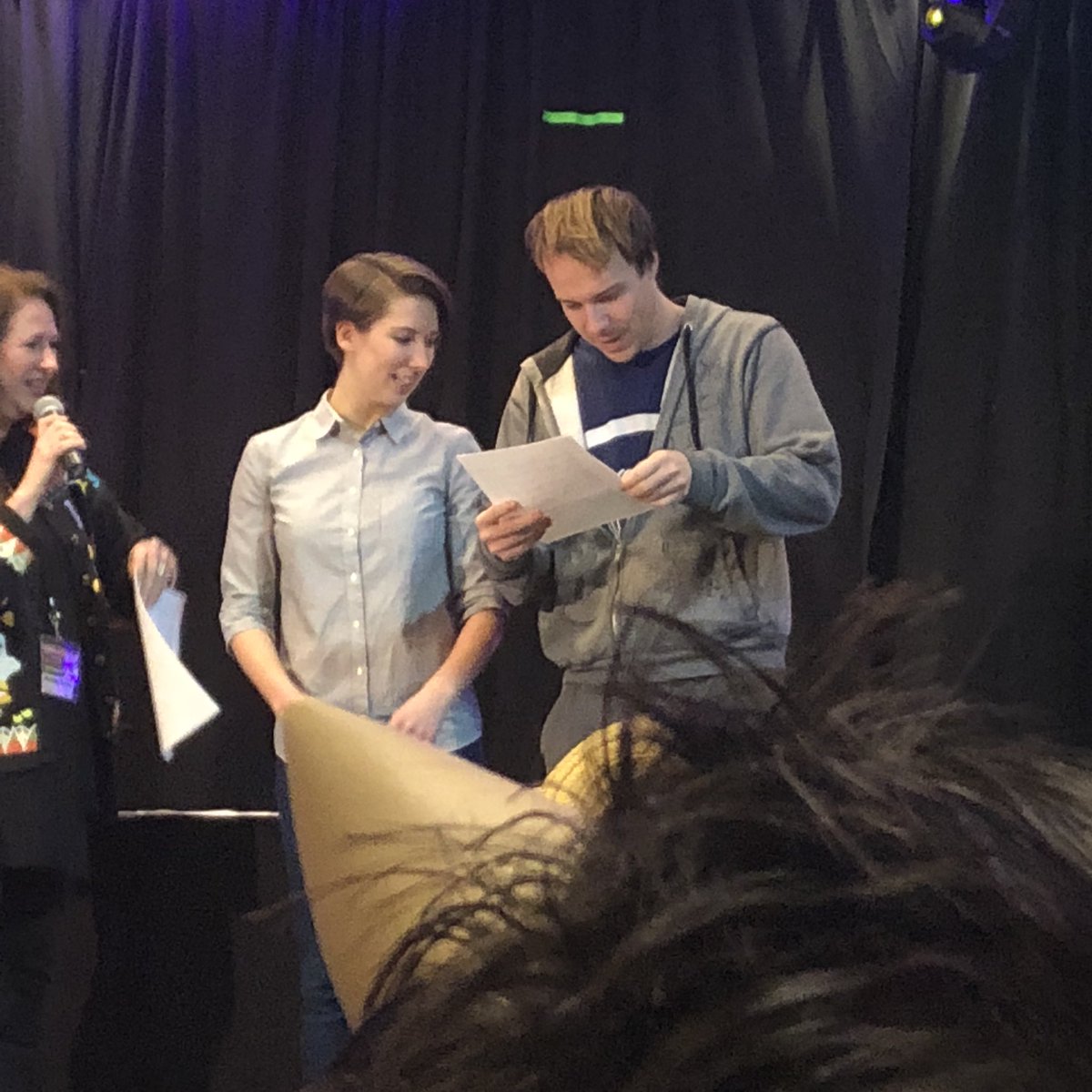 KrazyKariana's tweet photo. @Nora_Mermaid I took a @BlackGryph0n and @MichelleCreber photo at closing ceremonies for you! #PVC2018 #PVCF18 https://t.co/cF3FUaMuy9