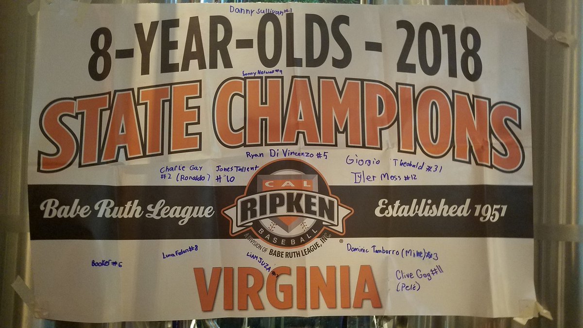 8yostormfan's tweet photo. Signed #VAState Championship Banner! Way to go #8YOStorm! Thanks to all the players, coaches and parents for a great season! https://t.co/aimE6dftyb