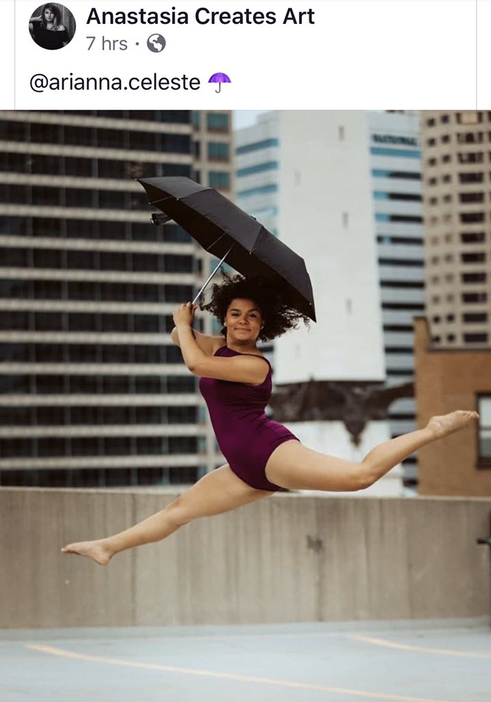 Leaping in the rain ☔️ just leaping in the rain 🎶 #dancer #leapingdancer #ariannaceleste #indyphotographer #anastasiacreatesart