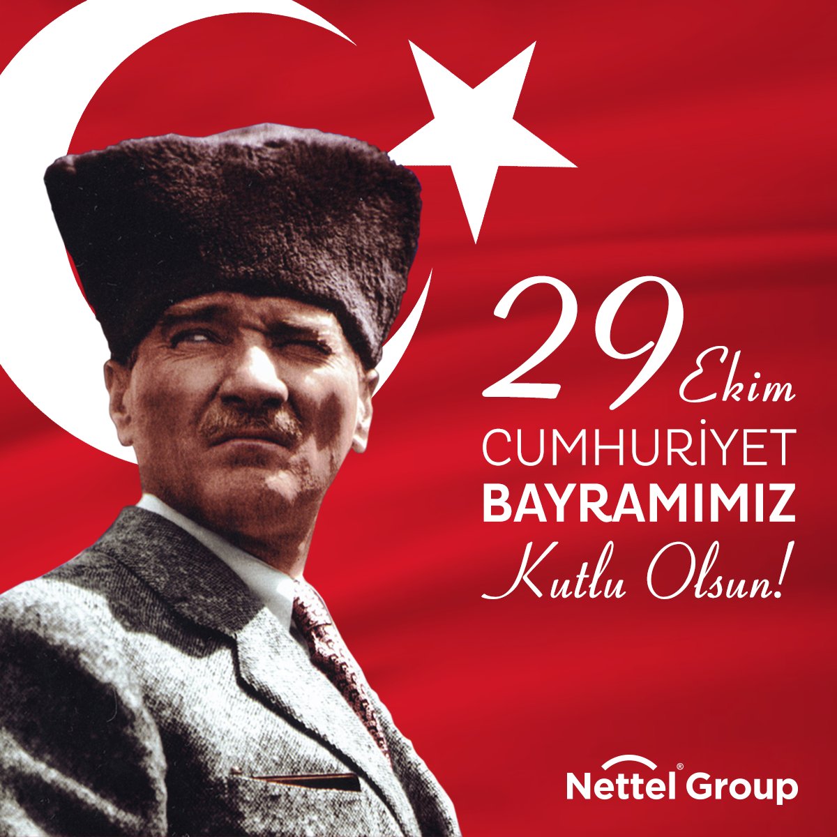 nettelgroup's tweet photo. Cumhuriyetimizin 95. Yılı Kutlu Olsun!
#nettelgroup #29ekim #cumhuriyetbayramı #kutluolsun #95yıl https://t.co/KVV8wL70yB