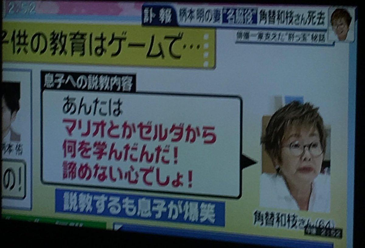 故 角替和枝さん マリオとゼルダを使った息子への説教内容が取り上げられ 称賛の声が集まる ゲームから何を学ぶのか 納得の名言 Togetter