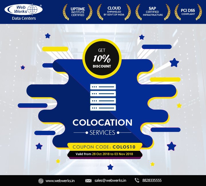 webwerksDC's tweet image. Keep your servers safe and secure with Web Werks Colocation services,
Get 10% discount on Colocation hosting services. 
#colocationhosting #datacenter #secure #safe