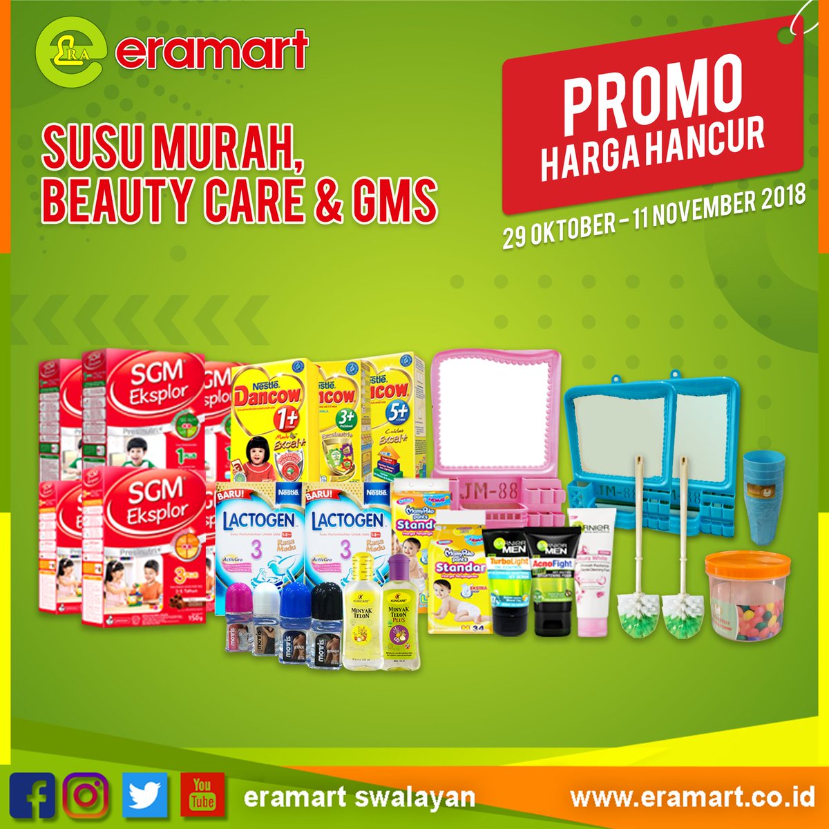 EramartSwalayan's tweet photo. Promo harga hancur hadir kembali di seluruh cabang Eramart Swalayan. Promo ini berlaku dari tanggal 29 Oktober - 11 November 2018
.
-Eramart Tetap Paling Murah-

#promohargahancur #eramartmurah #eramart #samarinda #balikpapan #sangatta #tenggarong #bontang https://t.co/0QPzF1Ef2s