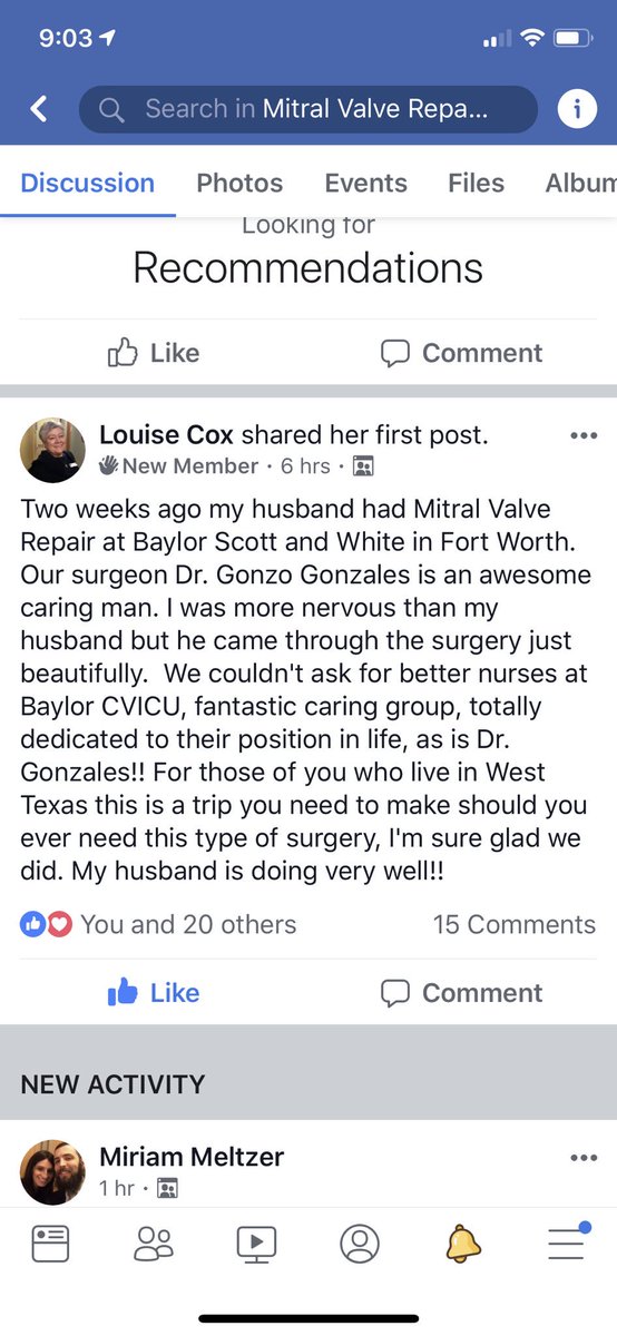 From the wife of one of our patients! Mitral valve support group in Facebook!
The Mitral Valve Program - Fort Worth!!!!
#mitralvalve <a href="/askdrgonzo/">Dr. Gonzo Gonzalez</a> #MondayMotivation