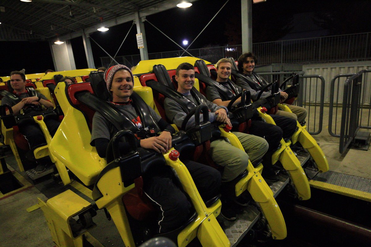 KingsIslandJobs's tweet photo. Our Firehawk crew took one final spin tonight after park close! Here is the last yellow train ever. Thank you to our hard working rides team! https://t.co/Chy0S3SHD0