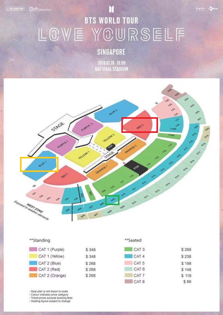 changiuchin's tweet photo. #BTSLoveYourSelfTourinSingapore #btssing #BTSloveYourSelftour⁠ ⁠⁠ ⁠                 TICKETS  AVAILABLE of #BtsLoveYourselfTourSG (Singapore) If interested in: •CAT 4 •BLUE 1 and •RED 2 Standing. E-TICKET IS READY TO GIVE!!!
Please check picture below for available cat https://t.co/bHPr4aHW2X