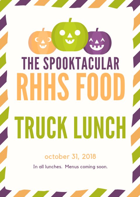 rhhspta's tweet photo. No tricks, the Food Truck Lunch is coming this Wednesday!  Menus coming soon, cash and cc’s accepted.  Please RT! 🎃 @tbradford98 @HeathHawkBand @HeathDarkside @STUCOHeath @rhhsclass19 @KaciSpampinato @RHHS_steppers @heathcheer @HeathHawksFb @Humansofheathyb https://t.co/sJmvXMSofS