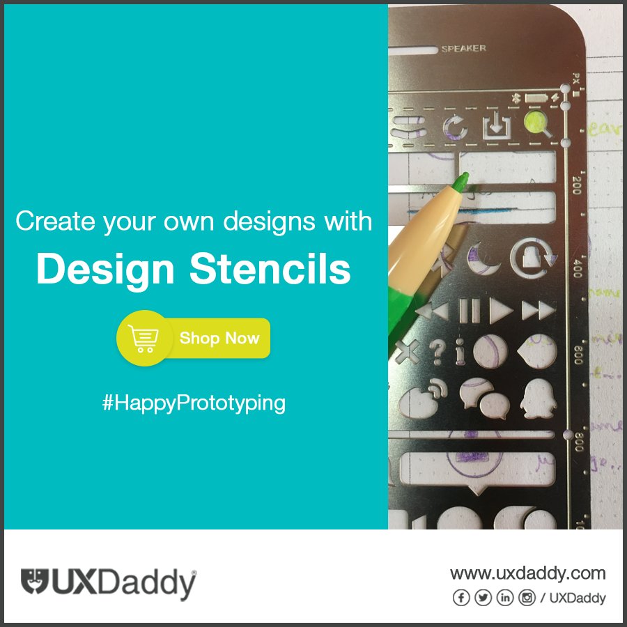UXDaddy's tweet photo. Create your own designs with design stencils.
Shop #Design #Stencils in https://t.co/abWw5VGB7b
#HappyPrototyping
#uxdaddy #uxindia #ux #uxdesign #prototype #CX https://t.co/695vK8SSCu