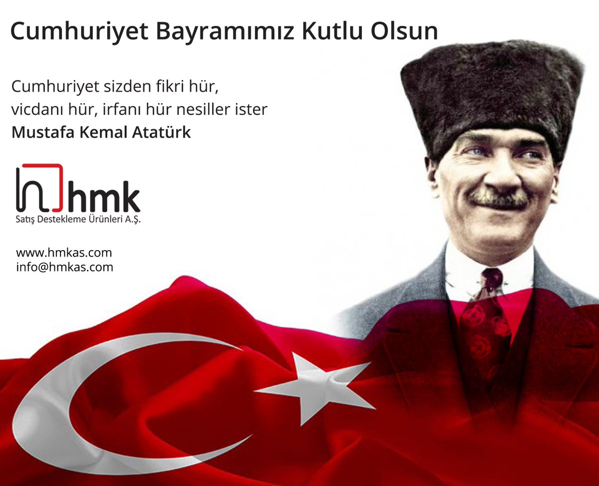 29 Ekim Cumhuriyet Bayramımız Kutlu Olsun. #cumhuriyetbayramı #29Ekim #29EkimCumhuriyetBayramıKutluOlsun hmkas.com