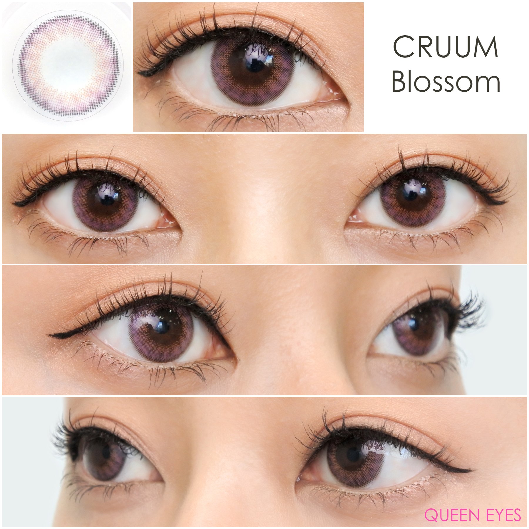 カラコン通販クイーンアイズ 大人気のblackpinkがイメモ クルームから ブロッサム の レポを公開したよ ピンクにもパープルにも見える発色 立体感の出るデザインで 独特な目元に見えるよ ハーフっぽさよりも原宿系や韓国っぽい 印象に