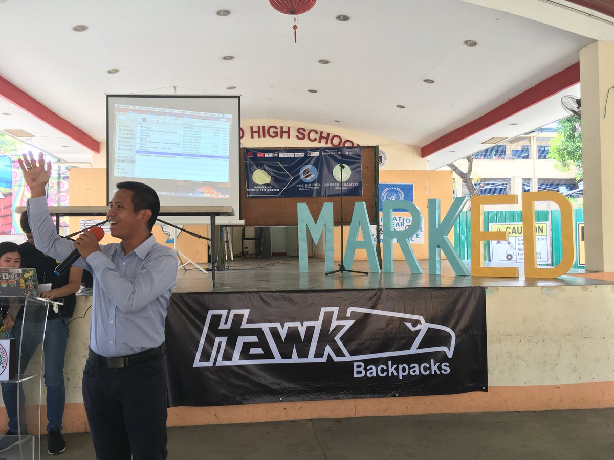 OfficialUPJMA's tweet photo. UP JMA MarkEd invades Quirino High School for the first leg of Access Granted!
Mr. Ben Francia is now speaking to the ABM students about his career in the field of Digital Marketing.
#UPJMAMarkEd
#MarketingBeyondTheScreen https://t.co/yOK7ixvpYf