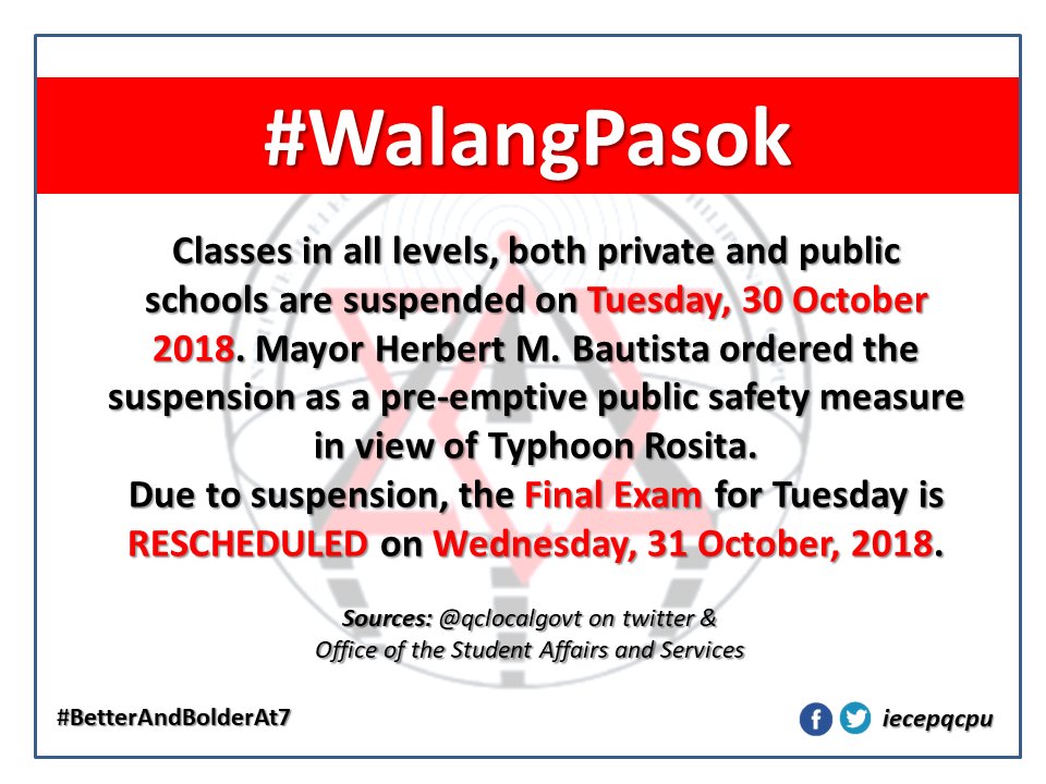 iecepqcu's tweet photo. Keep safe, ECEs. #RosingPH #WalangPasok #BetterAndBolderAt7 https://t.co/IXY9X3hk44