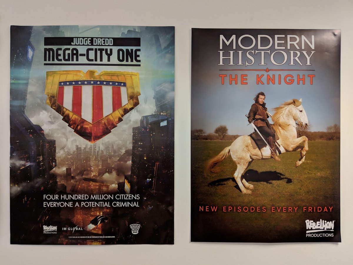 Got my badass @RebellionProd posters up in the office now... Kitted out, thanks! #modernhistory @MegaCityOneTV @ModernHistoryTV