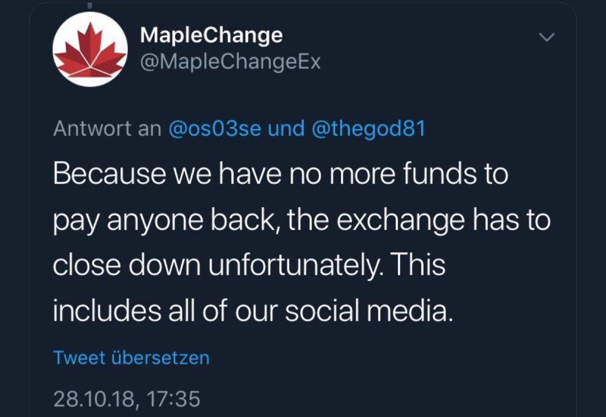 CryptoJ0ules's tweet image. Small Cryptoexchange in Canada pulls an Exit Scam on its customers. Caveat emptor. #mapleChange