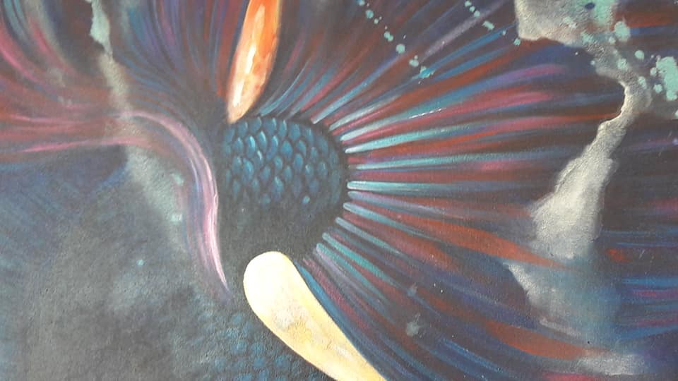 Artbybenhigbie's tweet photo. 'Siamese Fighting Fish' 80x80cm,#oilpainting on canvas attached2 a wooden frame,$345,shipping included #handmade #surreal #surrealism #surrealist #betta #bettafish #fish #artists #artist #nature #naturelover #naturelovers #handmadegifts #yoga #yoganet #yogalove #yogagirl #gallery https://t.co/mYEuOasG6K