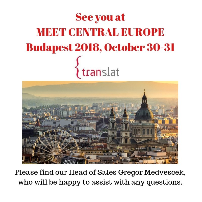 TRANSLAT's tweet image. Dear peers, partners and clients, see you in Budapest this week #MeetCentralEurope #languageconference #BudapestHungary 👍