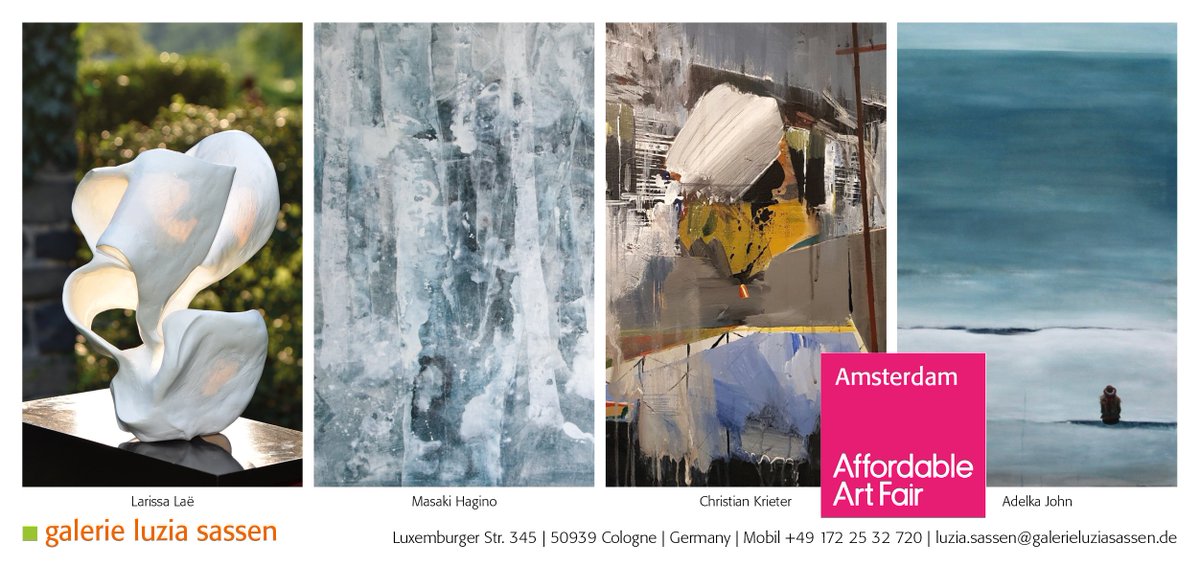 galeriesassen's tweet image. Affordable Art Fair Amsterdam, Niederlande  Gedempt Hamerkanaal 231, 1021 KP Amsterdam, Niederlande 31.10. – 04.11.2018, Stand A12 galerie luzia sassen zeigt: Petra Bischof | Adelka John | Christian  Krieter | Larissa Laë | Nike Seifert | SAXA Wortmalerei | Angelika Summa
