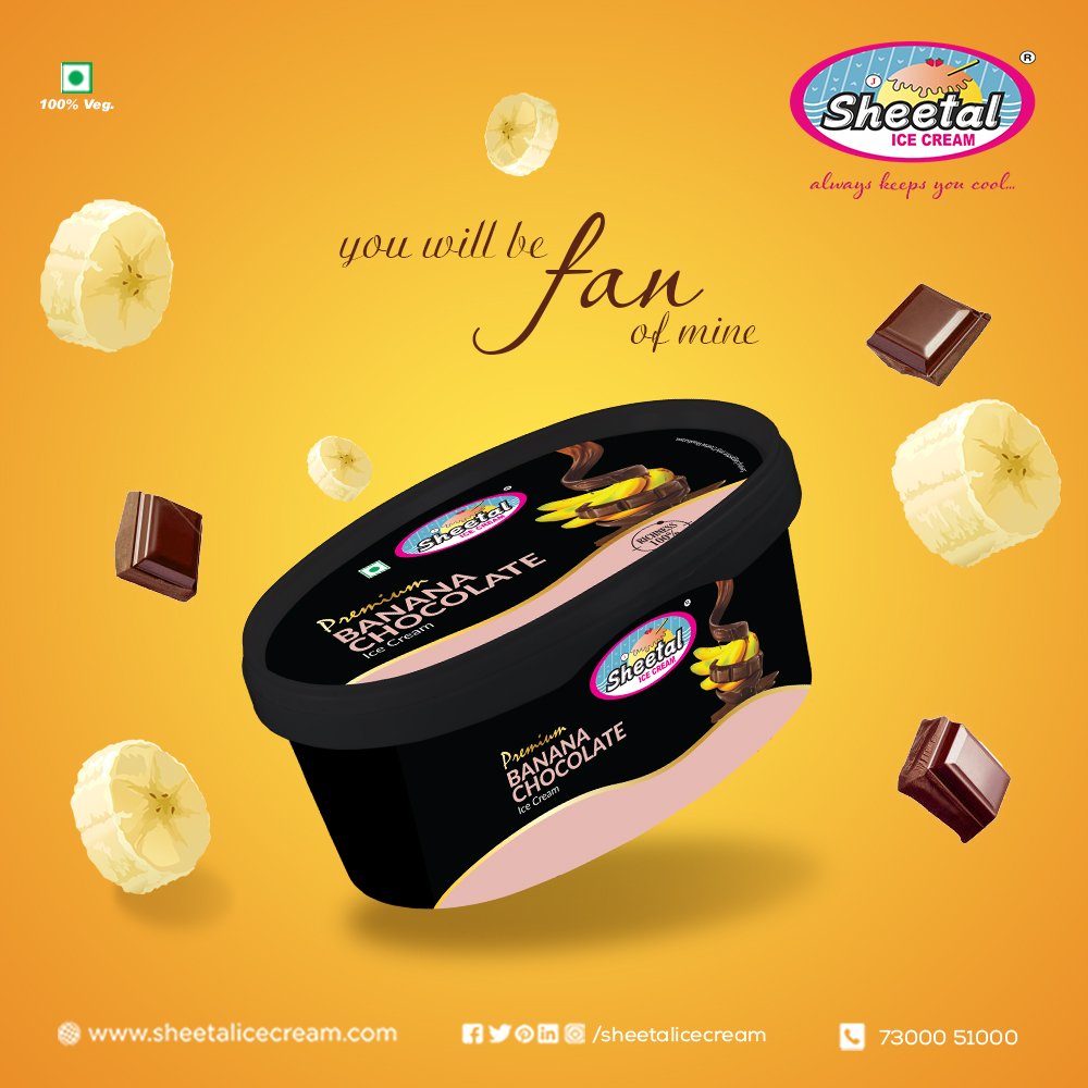 SheetalCream's tweet photo. You will be fan of mine : Banana Chocolate Ice Cream

Sheetal Ice-Cream🍧
#SheetalIceCream #Sheetal #IceCream #Cool #India #ice #cream
#Flavour #Fresh #Fan #Mine #banana #Chocolate https://t.co/duroppoMH6