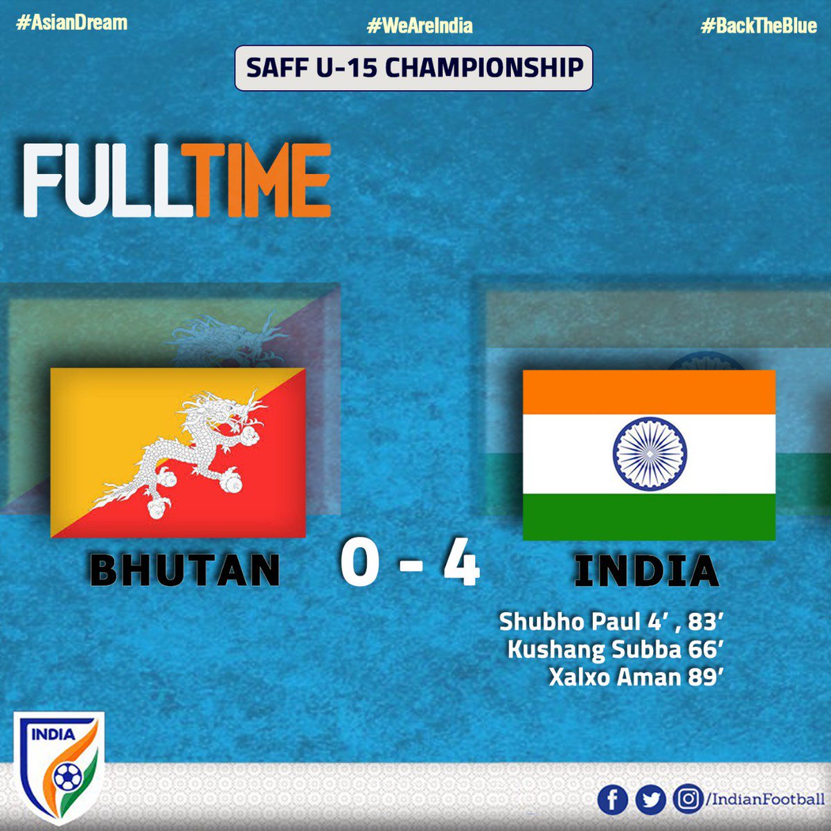 India U-15 football team marches on to the semi-finals of the SAFF U-15 Championship