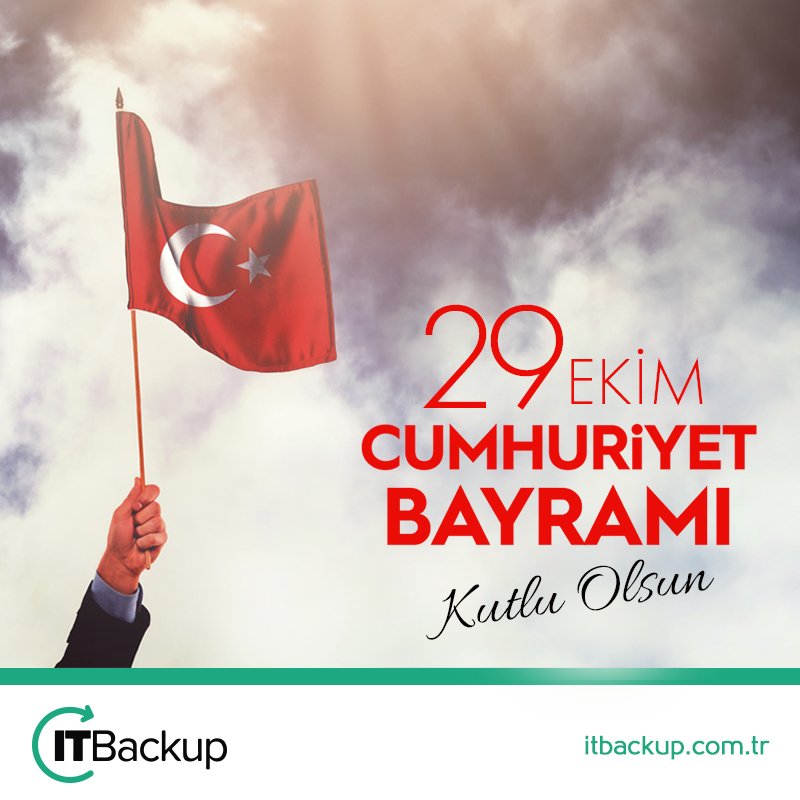 ITbackuptr's tweet photo. Cumhuriyetimizin 95. yıl dönümünde ulu önderimiz Gazi Mustafa Kemal Atatürk’ü, aziz şehitlerimizi ve gazilerimizi saygı ve rahmetle anıyor; Cumhuriyet Bayramınızı en içten dileklerimizle kutluyoruz!

#ITBackup #CumhuriyetBayramı #29Ekim1923 https://t.co/f2rbW4twqr
