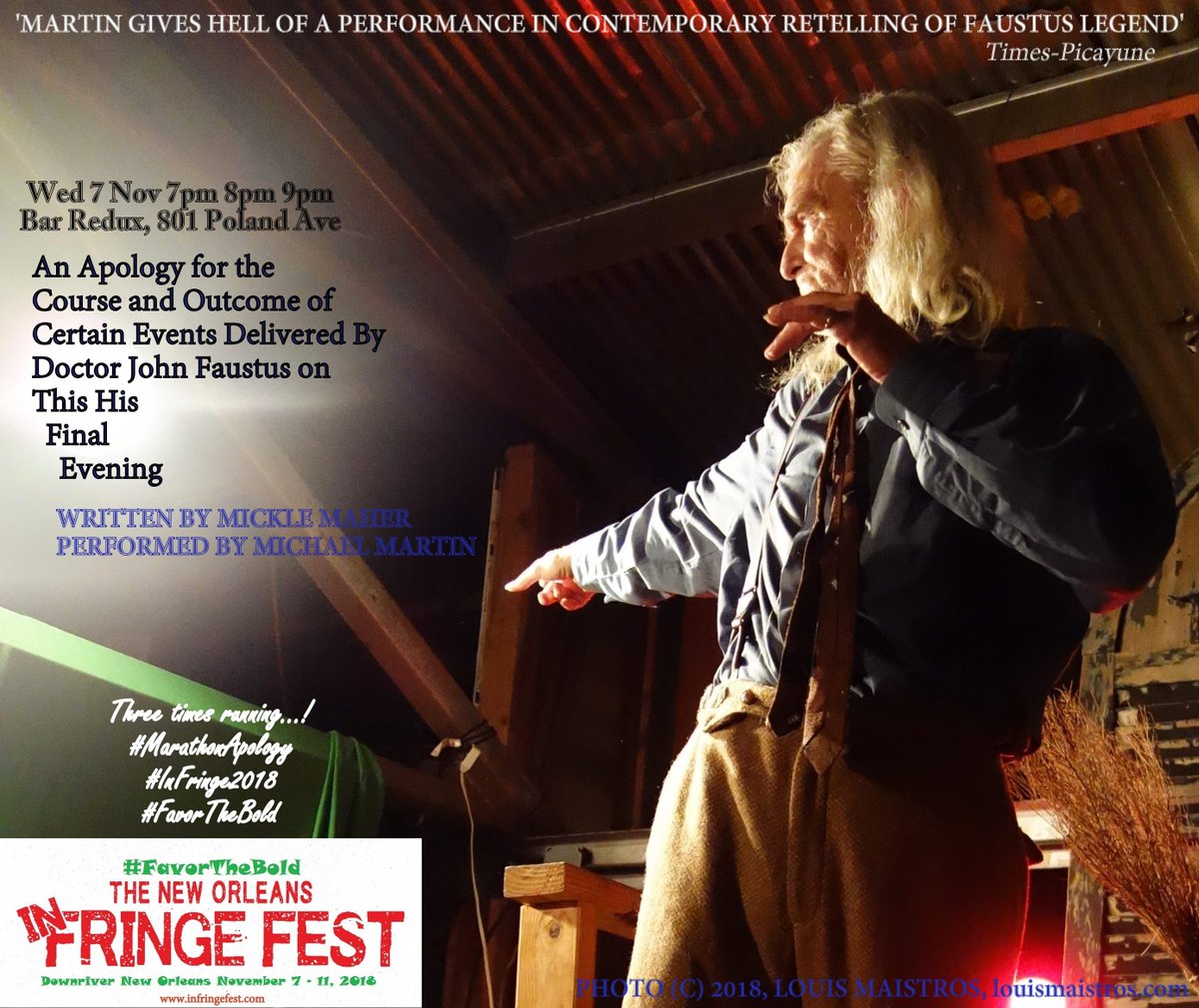 InFringeFest's tweet photo. @michaelmnola returns with #MickleMaher's "An Apology" for #InFringeFest @BarRedux, One night, three perfs: Nov7Wed 7pm 8pm 9pm https://t.co/xdZqHRvOnH https://t.co/UixWcz4GF6
#inFringe2018
#FavorTheBold https://t.co/32ITf1unQw
