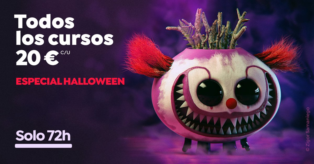 Domestika's tweet photo. ¡Últimas 72h! Aprovecha la promoción de #Halloween y consigue el curso de Domestika que quieras por solo 20€ cada uno: https://t.co/pxhS9Bvqic 👻¡Ya no hay excusas! https://t.co/YhLCMh0eco