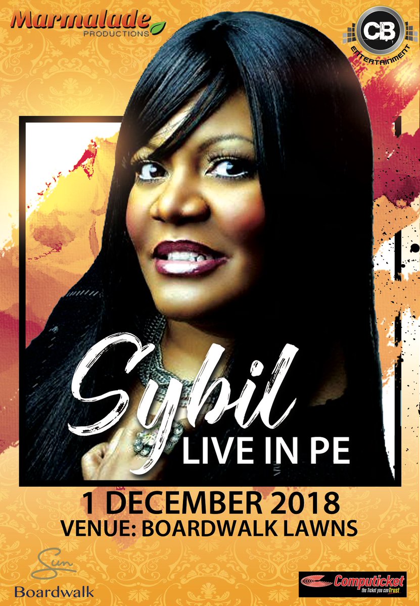 Join us on 1 December 2018 in PE for Sybil Live in PE at The Boardwalk Festive Lawns from 16:00pm to 22:00pm. Tickets <a href="/Computicket/">Computicket</a> from R250. Kids under 16 R200.