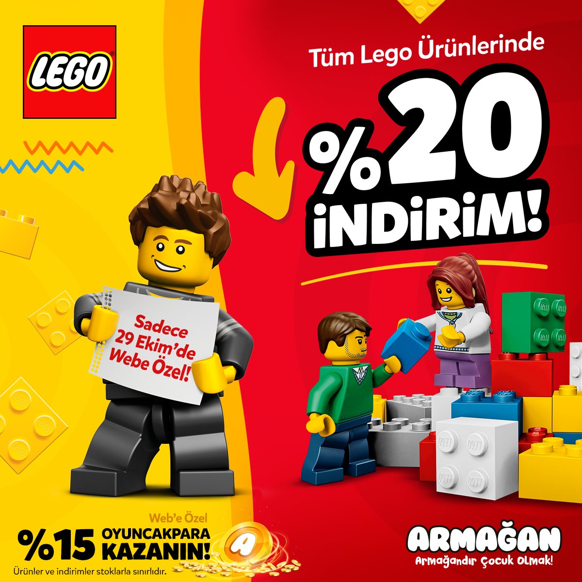 Gravere En del folkeafstemning Armağan Oyuncak on Twitter: "29 Ekim'de webe özel tüm LEGO ürünlerinde %20  indirim başladı! Üstelik %15 OyuncakPara kazanma fırsatıyla! Hemen  tıklayın, fırsatı yakalayın: https://t.co/sCu53NvMAm  https://t.co/wf3CeJftio" / Twitter