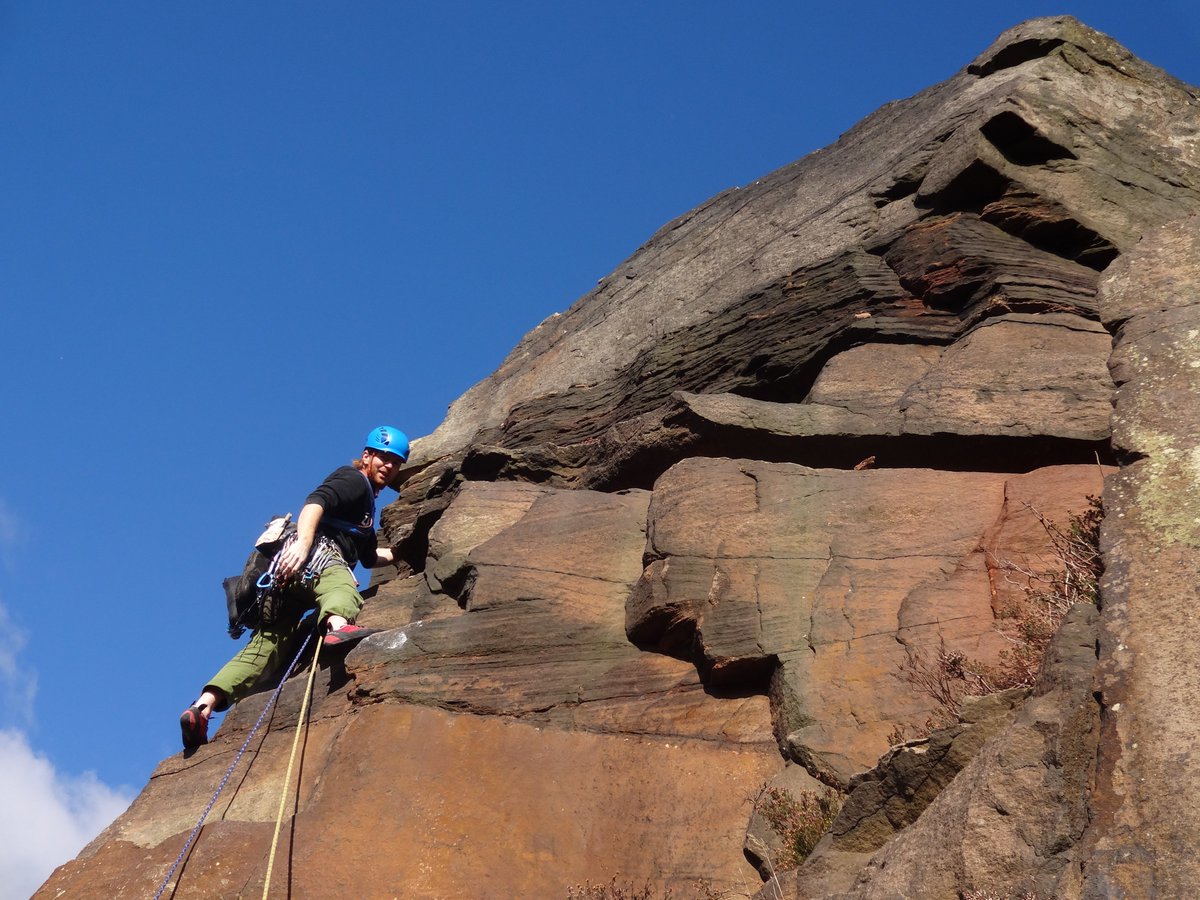 LukeBlazejewski's tweet photo. Lovely day #climbing at #MillstoneEdge near #Hathersage yesterday. Although the weather wasn't always bright blue skies... https://t.co/x7VVsBk9js