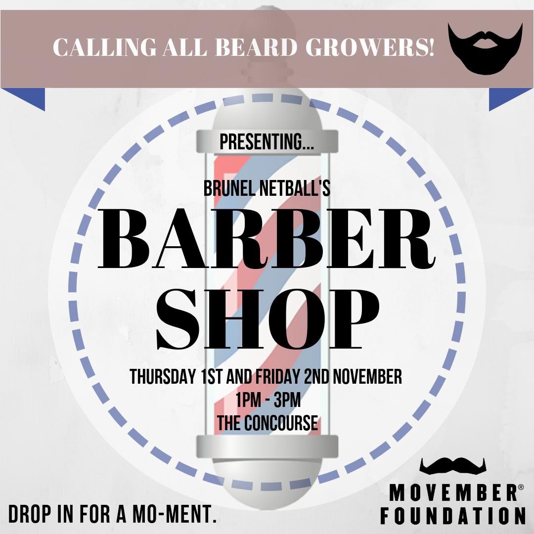 Doing it for our fathers, brothers, sons and friends, No matter the shape or style of your Mo this Movember, your face can inspire donations, conversations and real change. Come down and pick your style and all proceeds will go to The Movemeber Foundation!  
#teambrunel #movember