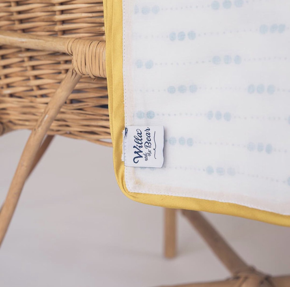 D E W D R O P 💧Muslin Blanket - pure &amp; simple in colour &amp; design, made from the softest triple layer, hand block printed muslin cloth and edged in a rainbow of satin trims (ochre satin 👆🏻💛) These are oversized and useful in a million different ways! 
willaandthebear.com/collections/co…