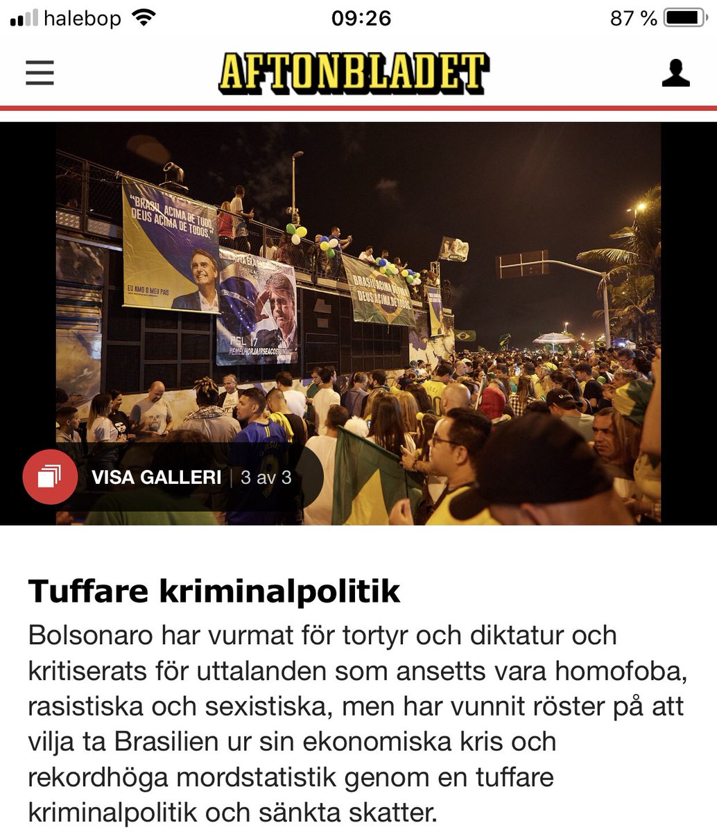 thyraolsson's tweet photo. Om presidenten efter valet i Brasilien... När pengarna styr. https://t.co/gkcE5RmpyI