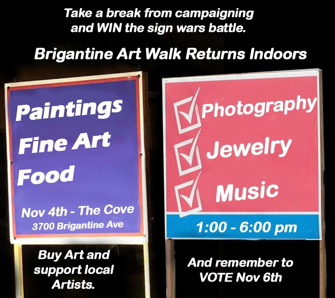 BBArtWalk's tweet photo. indoor Art Event at @TheCoveBrig on Nov 4 in Brigantine,NJ #art #NJStage @ArtsGarageAC @ArtMonthly @ArtNewsNJ https://t.co/7zQtOOFHBi