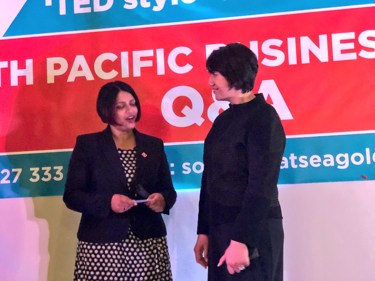 simonyoung's tweet photo. A very cool evening in Mt Roskill. @_MarieYoung sharing the stage with MPs @michaelwoodnz @BeeFaerie and Priyanka Radhakrishnan. Informing, connecting, supporting SMEs in Auckland. https://t.co/wA19RgIv84