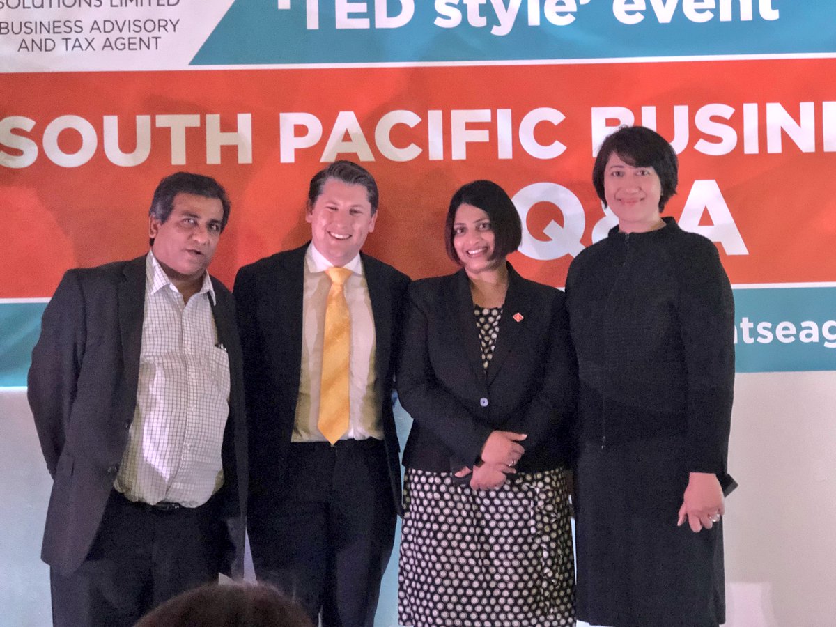 simonyoung's tweet photo. A very cool evening in Mt Roskill. @_MarieYoung sharing the stage with MPs @michaelwoodnz @BeeFaerie and Priyanka Radhakrishnan. Informing, connecting, supporting SMEs in Auckland. https://t.co/wA19RgIv84